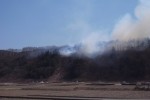 近所で山火事発生