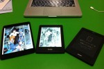 左からiPad mini, Kindle PW, Kobo Touch